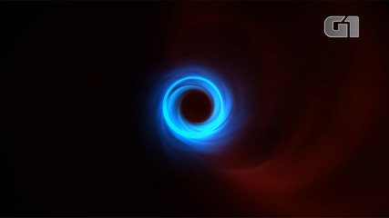 Tre colori animati che mostrano un risultato simulato sul buco nero M87 ال