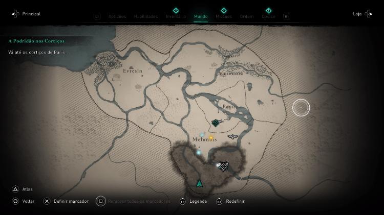 Mappa di gioco di Assassin's Creed L'assedio di Parigi - Gioca / INIZIA - Gioca / INIZIA
