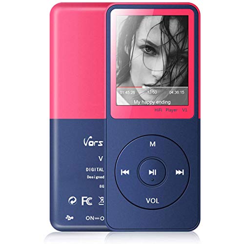 blu Lettore MP4 Mini lettore musicale portatile Supporto scheda TF da 32 GB con tempo di standby lungo