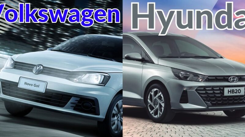 Volkswagen Gol e Hyundai HB20 (Riproduzione: Montagem TV Foco)